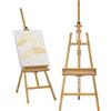 Cavalletto Per Pittura Pieghevole In Faggio Con Altezza E Angolazione Regolabile, 65x110x180-235 cm