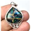 29.05Ct Opale di Fuoco Dorato Fiocco Gioco Colore 925 Argento Pendente per Lei