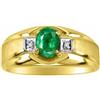 Laboratrio Cresciuta Gemma Smeraldo Con 925 Argento Sterling Ring per Uomo AJ756