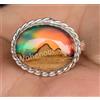 Anello In Argento 925 Sterling Con Opale Naturale Multicolore, Mis. 11.5 US