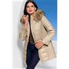 HEINE Giacca Imbottita Con Rifinitura In Pelliccia Finta HEINE In Beige UK 10 (ccc712)