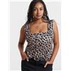 Simply Be Leopardato Doppio Strato Canotta IN Marrone UK 22 Forti (fm239-13)