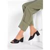 Freeman Sandali Mule Neri Con Tacco Bloccato FREEMANS UK 7