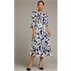 Kaleidoscope Spot Print Midi Dress In Blue/White UK 12 (fm231-1)