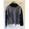 BonPrix Maglione Con Contrasto Nero/Argento Rainbow Taglia S - UK 10/12 (fmn40-14)
