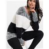 Freemans Maglione A Righe FREEMANS Nero E Bianco UK 26/28 Plus (fm238-11)