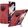 COQUE Custodia per Honor Magic V6, Pellicola HD Cerniera Magnetica Copertura Completa, Cavalletto Laterale Sottile Anello Magnetico Cover per Honor Magic V6-Rosso