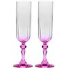 Krosno Flûte da Champagne 220 ml con stelo rosa, set da 2 - per mocktail, Mimosa, Prosecco, Cava e Spritz - cristallo senza piombo - lavabili in lavastoviglie - Bubble Celebration Moments