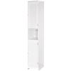 Bath Vida Liano, mobiletto da Bagno con Ante a persiana, armadietto Alto, Bianco