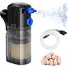 3 in 1 Filtro Acquario Interno Flusso Regolabile Filtro per Acquario 500 L/H, Po