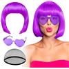 Generisch Parrucche Bob da donna - copricapo per cosplay di Halloween, per donne e ragazze, per feste in costume, conventioni, ballerine scolastiche, concerti, carnevale