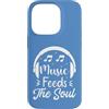 Retro Music Design Custodia per iPhone 14 Pro Music Feeds The Soul Cuffie Amante della musica