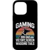 Dog Father Gamer Pup Lover Custodia per iPhone 14 Pro Max Gioco Cane Papà Vittoria Schermo E Scodinzolante Code