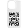 Cat Gaming Controller Lover Custodia per iPhone 14 Pro Gamer Cat Lover Premi Start Pet Cat