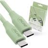 InLine Colour your Charge 35895G - Cavo di ricarica USB C a USB C, in silicone, flessibile, per iPhone 16 15 iPad Galaxy S23 S22 S21 Pixel Tablet, 0,5 m, Matcha Latte, 35895G