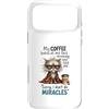 Feline Coffee Vibes Custodia per iPhone 17 Pro Max Cranky Cat Coffee No Miracles Umorismo mattutino