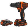 BLACK+DECKER Trapano avvitatore 18V 2G, 2 ingranaggi, frizione a 11 posizioni, coppia 40Nm, 2 batterie da 1,5Ah, caricatore da 400mA e scatola del kit, BDCDD186KB-QW