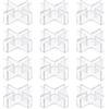 QUARKZMAN 12Pcs Connettori In Plastica Per Vetro, Adatti Per Clip A Croce Spessore 5mm, Supporto Di Fissaggio Senza Cornice Per Acquari Scaffali Espositivi, Trasparente