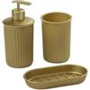 Tatay Set di 4 pezzi da appoggio per il bagno (bicchiere + dispenser + portasapone) Baobab, Plastica, Senza BPA, Nero