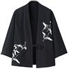 Seidarise Uomo Kimono Tradizionale Giapponese Abbigliamento Maschio Cardigan Noragi Giacca Yukata Cappotto Haori - Nero - XX-Large