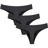 Mordlanka Intimo mestruale da Donna in Nylon Perizoma a Prova di perdite Mutandine Sexy, 3-Nero, Small
