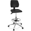 HJH Office 830102 Sedia da lavoro regolabile a un'altezza elevata TOP WORK 11 I Sgabello da lavoro Schiuma rigida Nero, comprese ruote e piedini