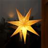 SALCAR 55cm Decorazione Lanterna con Stella di Carta da Appendere per Decorazioni da Appendere a Casa, Stella Glitterata a 7 Punte Bianca di Carta con Lampadina LED Bianca Calda E14