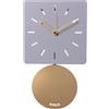 Arti & Mestieri Grace - Orologio a pendolo da Parete di Design 100% Made in Italy - in Ferro, 43,5 x 24 cm (Glicine e oro laccato)