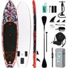 FunWater 330 cm Stand Up Paddling Board gonfiabile - Set completo con pagaia, zaino, custodia per cellulare, 3 pinne, pompa, sedile e tracolla - tavola SUP per principianti ed esperti