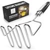 Zulay Kitchen schiacciatore della patata in acciaio inox - premium masher utensili a mano e patate smasher nastro metallico utensili per la migliore mash per bean, avocado, uova, mini purè di patate,