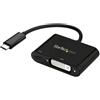 StarTech.com Adattatore USB C a DVI 1080p - Power Delivery - Convertitore Video USB Type-C a DVI-D Single Link con Ricarica - PD 60W Pass-Trough -Compatibile Thunderbolt 3 - Nero