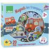 Vilac Magneti in legno a tema trasporti, apprendimento reso divertente, include vari veicoli, set da 20 pezzi, 2 anni +