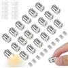 BTFO 20pz Mini Luci LED, Luci LED in Miniatura a Batteria con 10 Batterie e 20 Cuscinetti Adesivi Micro Faretto per Artigianato Esposizioni Opere d'Arte (Bianco Caldo)
