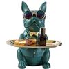 AISIJIE suruim Statuetta e salvadanaio a forma di bulldog, con vassoio, in