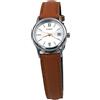 Casio LTP-V002L-7B3 Orologio analogico da donna standard con cinturino in pelle marrone quadrante argento con data