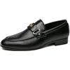 DXSYGMBN Scarpe Eleganti da Uomo in Pelle Verniciata Slip On Monk Strap Mocassini Piatti Scarpe da Cerimonia a Punta,Nero,42 EU