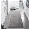 Rugs by Desire Tappeto moderno per soggiorno, comodo, lavabile, in poliestere, a tinta unita, con pelo basso, retro in feltro antiscivolo, super morbido, camera da letto, corridoio, grigio scuro, 60 x 200 cm