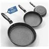 Kiseely Set di padelle antiaderenti, padella in ghisa da 26 cm + 28 cm + 30 cm, set da 3 pezzi per cucinare, padelle professionali antiaderenti con manico resistente al freddo (NI2)