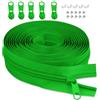 LHZHLE Nastro con cerniera in nylon #5 per cucito: LHZHLE rotolo continuo di 3,7 metri con cerniere lunghe fluorescenti verdi per tappezzeria