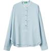 United Colors of Benetton Blusa 5X0VDQ0DD Camicia, Blu, S Donna