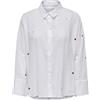 ONLY Onlnew Lina Grace LS EMB - Maglietta Noos Wvn, Bianco, M