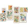KBKBART Stampe artistiche da parete eclettiche colorate, 9 pezzi, decorazione da parete eclettica vintage Matisse William Morris Mercato dei fiori Massimalista Eclettico Home Decor, Massimalismo alla