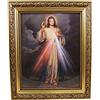 Gerffert Stampa della Divina Misericordia Gesù Cristo su cornice con finitura oro da 33 cm