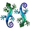 HONGLAND ZLYSYCM Metal Gecko Wall Art 15 Inch Lizard Outdoor Decor Lizards Garden Sculpture for Yard Fence 2 Pack