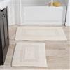Lavish Home 2-Piece Cotton Bathroom Mat Set Set di 2 tappetini da Bagno in Cotone, Avorio, 35x22x0.5, 2 unità