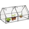 Relaxdays Serra per Orto, HxLxP: 92 x 180 x 92 cm, Telo in PVC, con 2 Porte, Coltivazioni da Giardinaggio, Trasparente