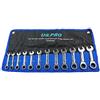 Bergen US PRO - Set di chiavi combinate a cricchetto tozze a 72 denti, 12 pezzi, 8-19 mm