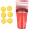 PMS Adult Drinking Game 18 Piece Beer Pong Set 12 Red Cups And 6 Balls