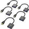 BENFEI Adattatore HDMI a VGA 5 Confezioni, Unidirezionale HDMI Computer a VGA Monitor, Placcato in Oro per Computer Desktop Laptop PC Monitor proiettore HDTV Chromebook Raspberry Pi Roku Xbox