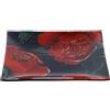 Hervit Piattino Svuotatasche in Vetro Nero con Rose Rosse Baccarat - Scatola Regalo 2 Dimensioni 2 Colori - Svuota Tasche Porta Oggetti Arredo - Bomboniera Laurea Matrimonio Compleanno - 20x20cm